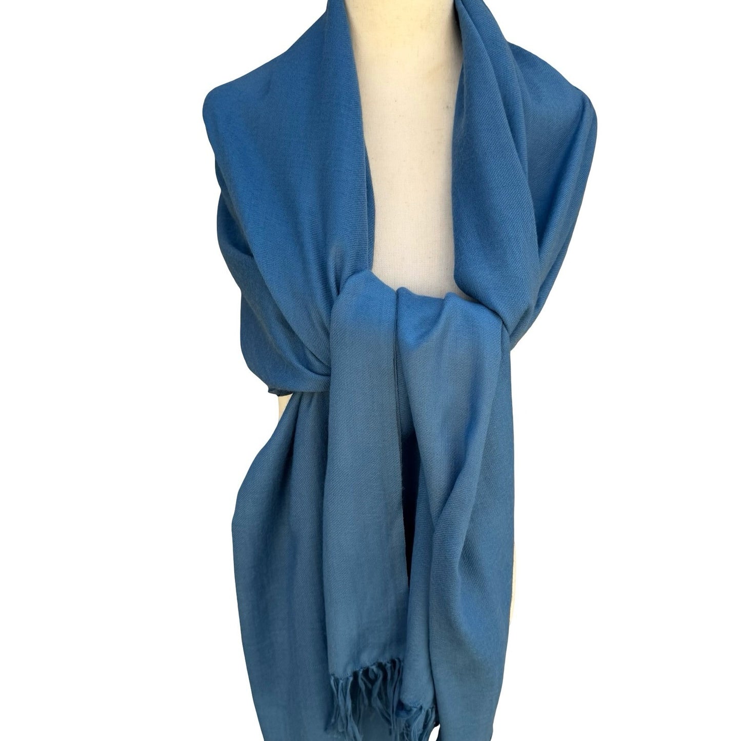 BCBG Max Azria 100% Cashmere Luxury Minimalist Scarf Coastal Fringed Wrap NEW