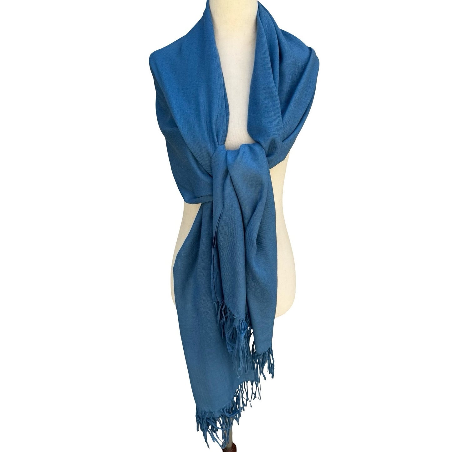 BCBG Max Azria 100% Cashmere Luxury Minimalist Scarf Coastal Fringed Wrap NEW
