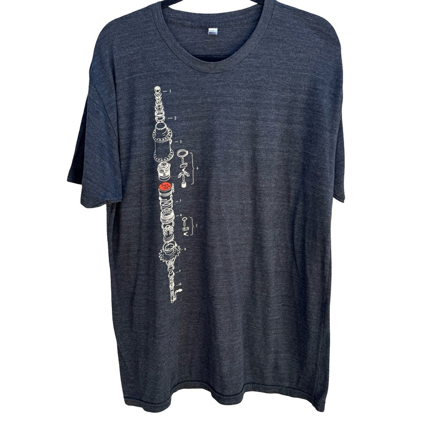 American Apparel New Belgium Brewing Tour de Fat 2014 Bike Graphic Tee XL Gray