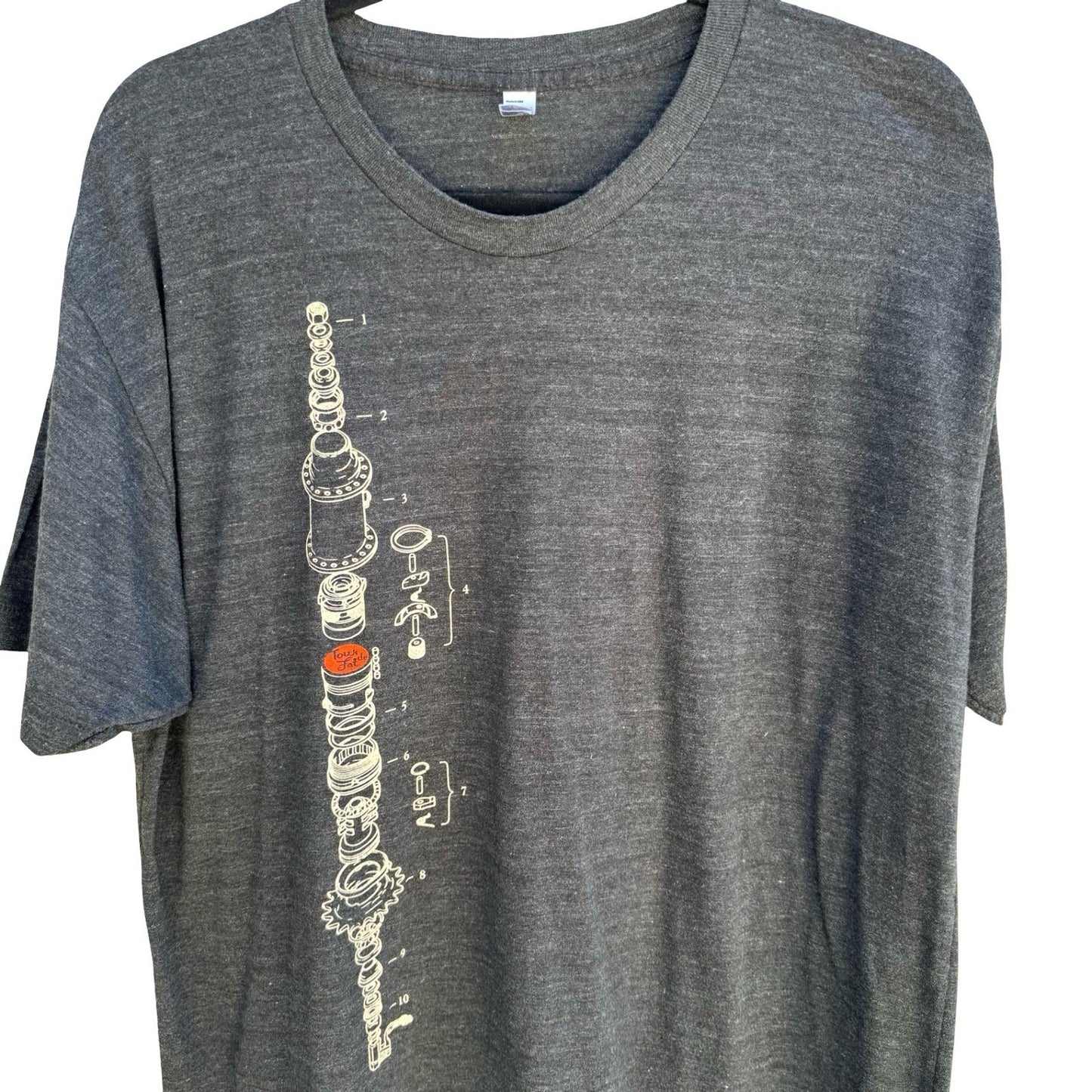 American Apparel New Belgium Brewing Tour de Fat 2014 Bike Graphic Tee XL Gray