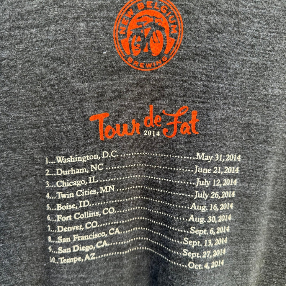 American Apparel New Belgium Brewing Tour de Fat 2014 Bike Graphic Tee XL Gray