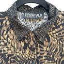 Switch Norton Essentials Vintage 2 Piece Set Rayon Palm Print Shirt &amp; Pants Brown Med 3 image