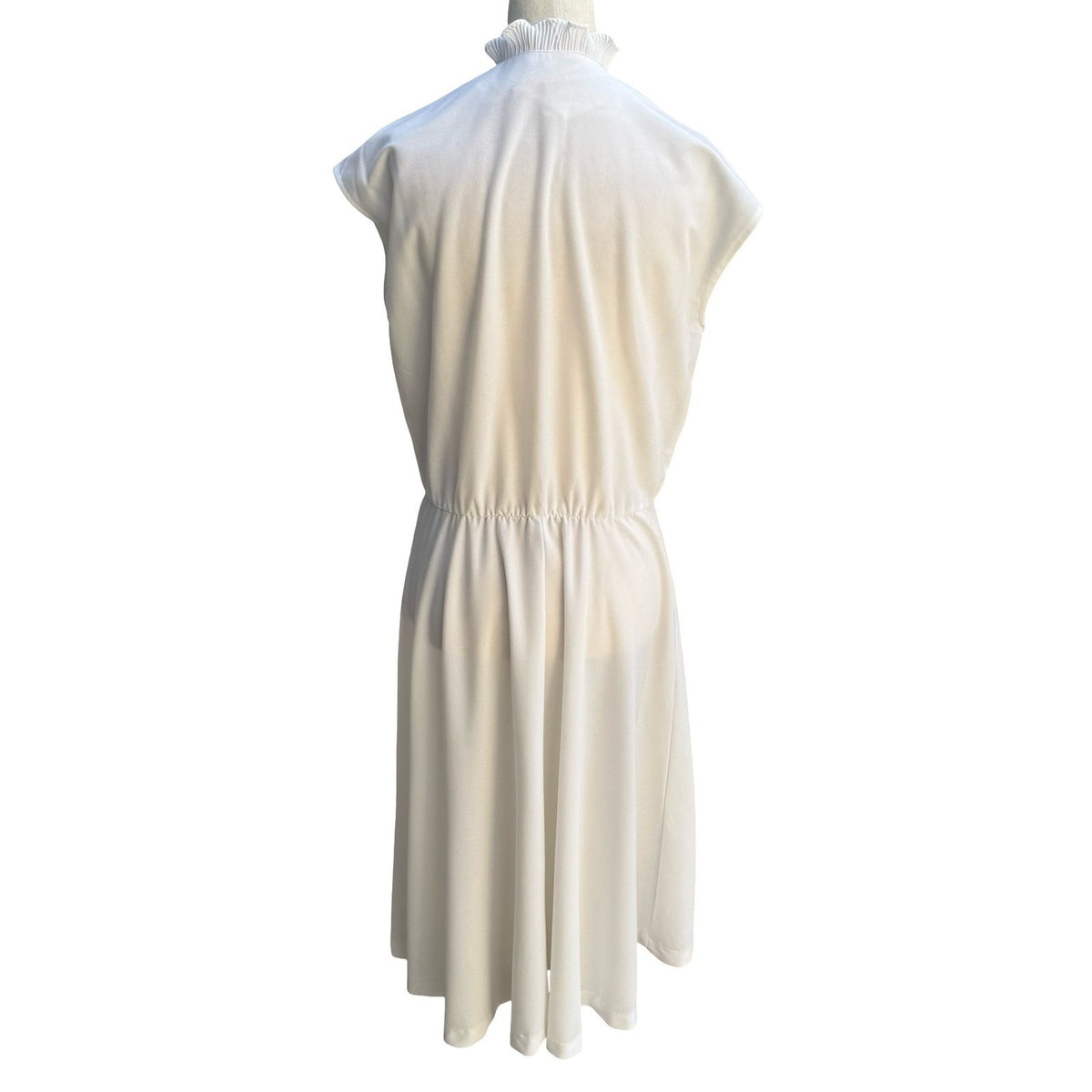 Franky B Vintage Coquette Cottagecore Victorian Ruffle Neck Modest Midi Dress