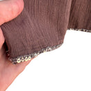 Switch Bohemian Style Brown Embroidered Sequin Crinkled Cotton Drop Waist Mini Skirt 2 image