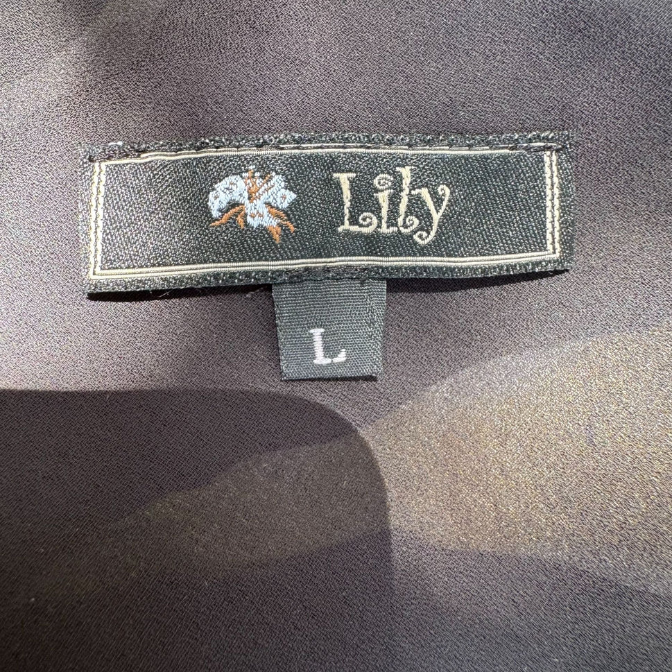 Lily Vintage Y2K Floral Black Pink Womens Flowy Stretch Lightweight Boho Skirt L