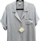 Switch Treesha 100% Silk Jacquard Quiet Luxury Minimalist Sleep Shirt Loungewear M NWT 3 image