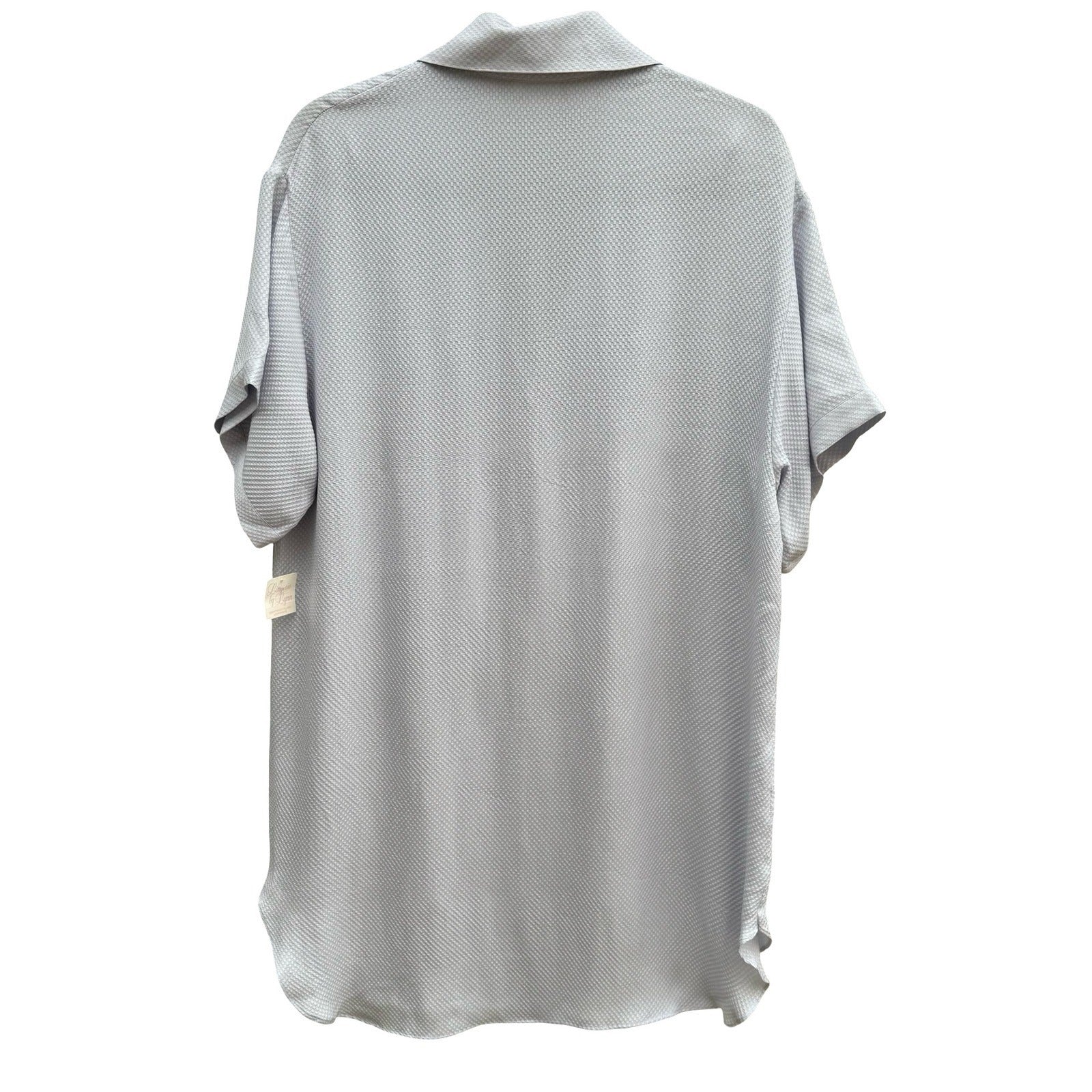 Treesha 100% Silk Jacquard Quiet Luxury Minimalist Sleep Shirt Loungewear M NWT