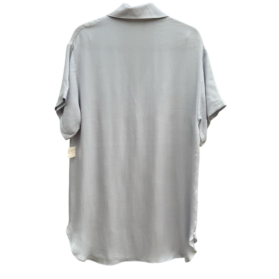 Treesha 100% Silk Jacquard Quiet Luxury Minimalist Sleep Shirt Loungewear M NWT