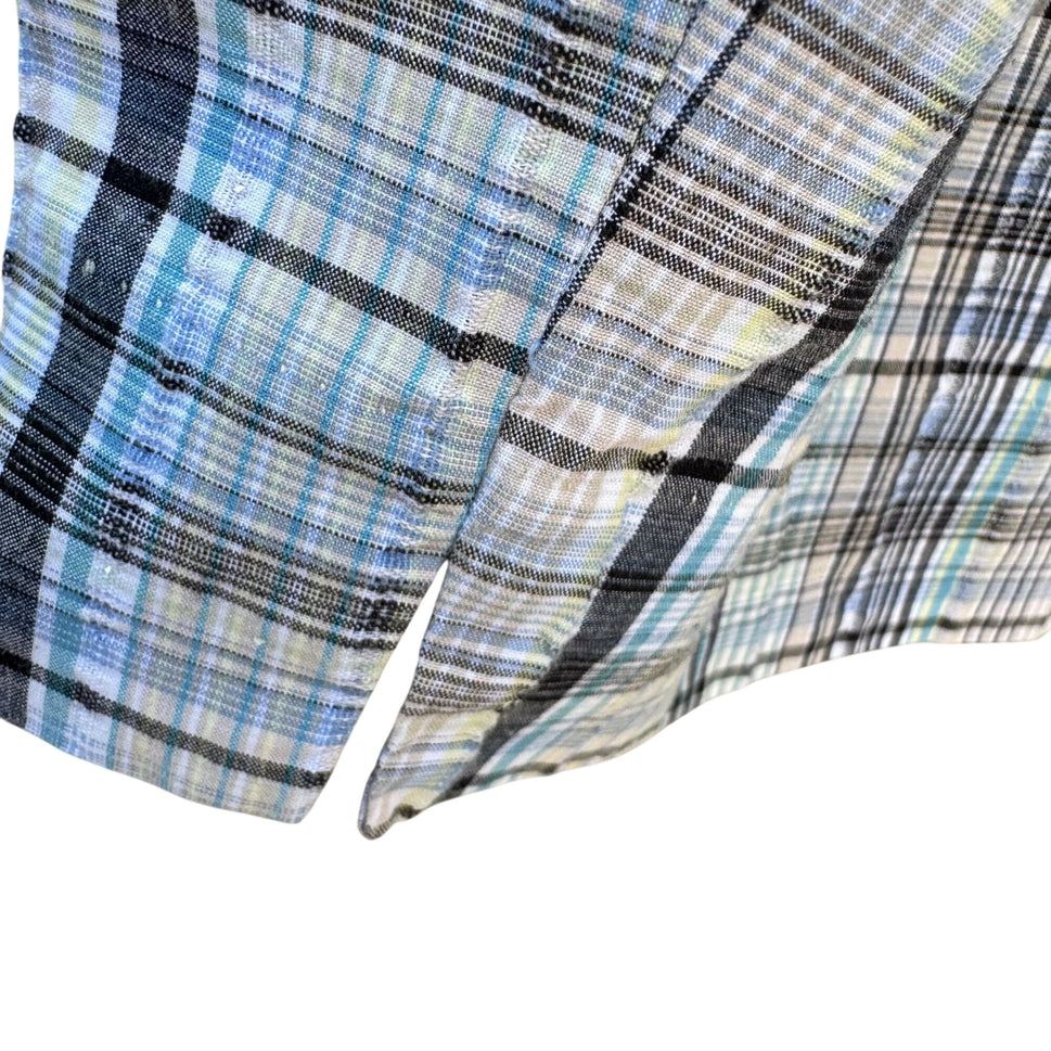 DFA New York Mens Blue White Plaid Preppy Golf Flat Front Cotton Casual Shorts 16