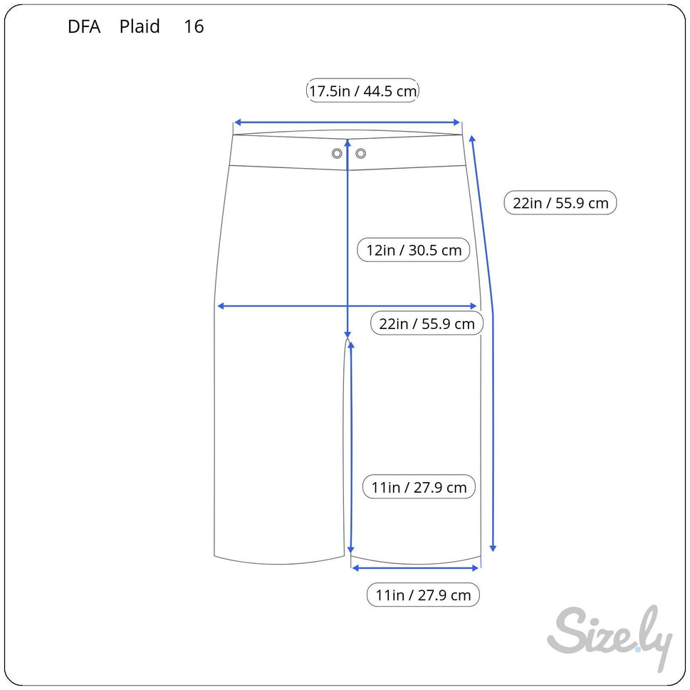 DFA New York Mens Blue White Plaid Preppy Golf Flat Front Cotton Casual Shorts 16