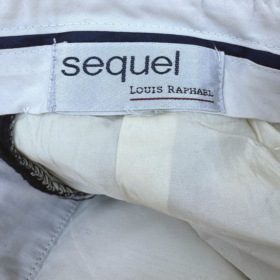 Sequel Louis Raphael Vintage Mens Wool Pleated Cuffed Charcoal Dress Pants 34