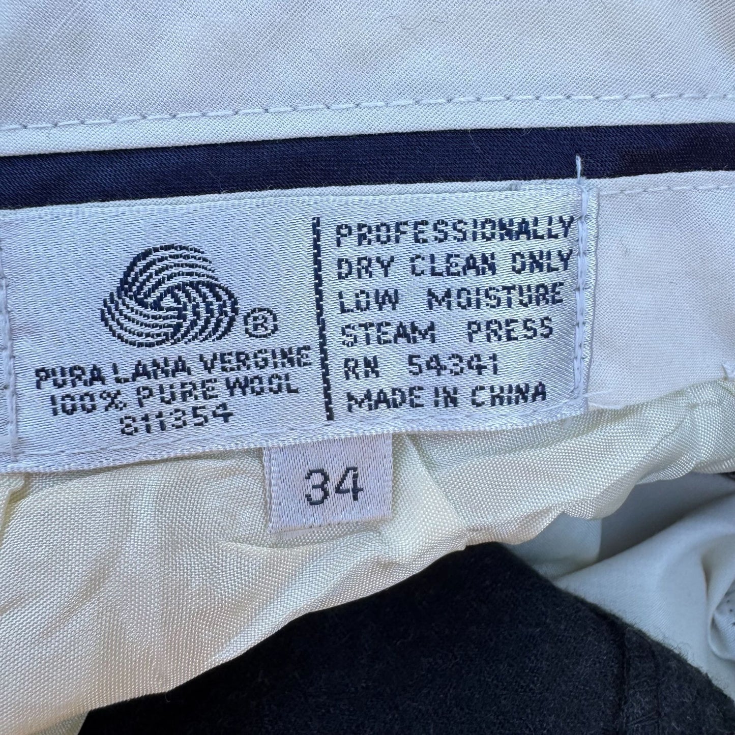 Sequel Louis Raphael Vintage Mens Wool Pleated Cuffed Charcoal Dress Pants 34