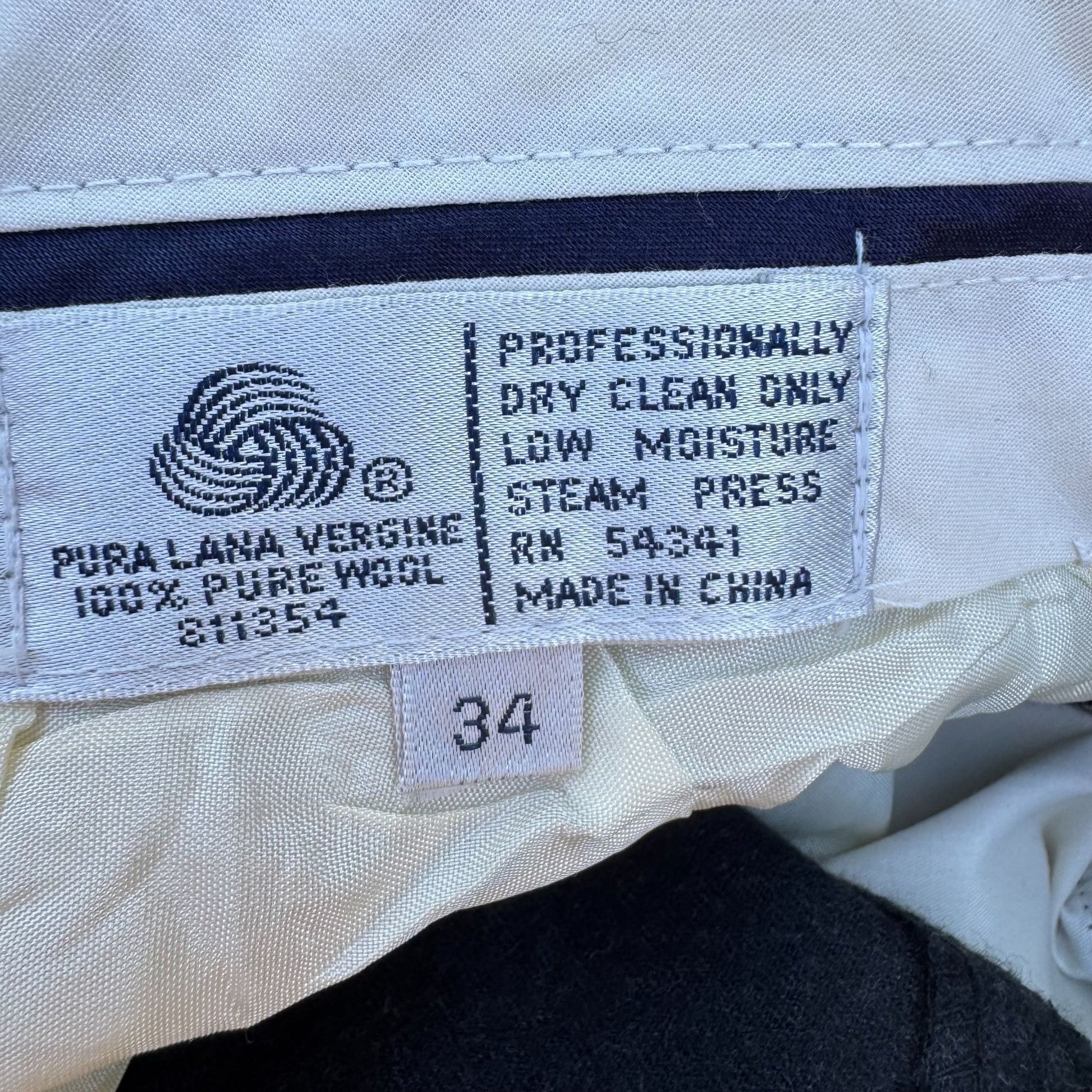 Sequel Louis Raphael Vintage Mens Wool Pleated Cuffed Charcoal Dress Pants 34