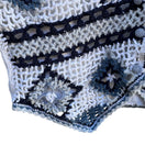 Switch CP Collection Vintage Boho Cottage Crochet Knit White Blue Floral Pattern Vest M 3 image