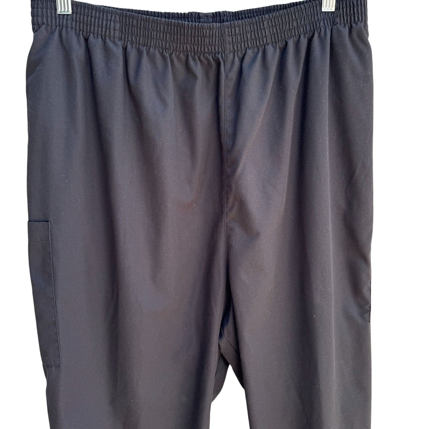 Dickies Mens Black Cargo Elastic Waist Scrub Uniform Pants 850506 BLKZ Style 4XL