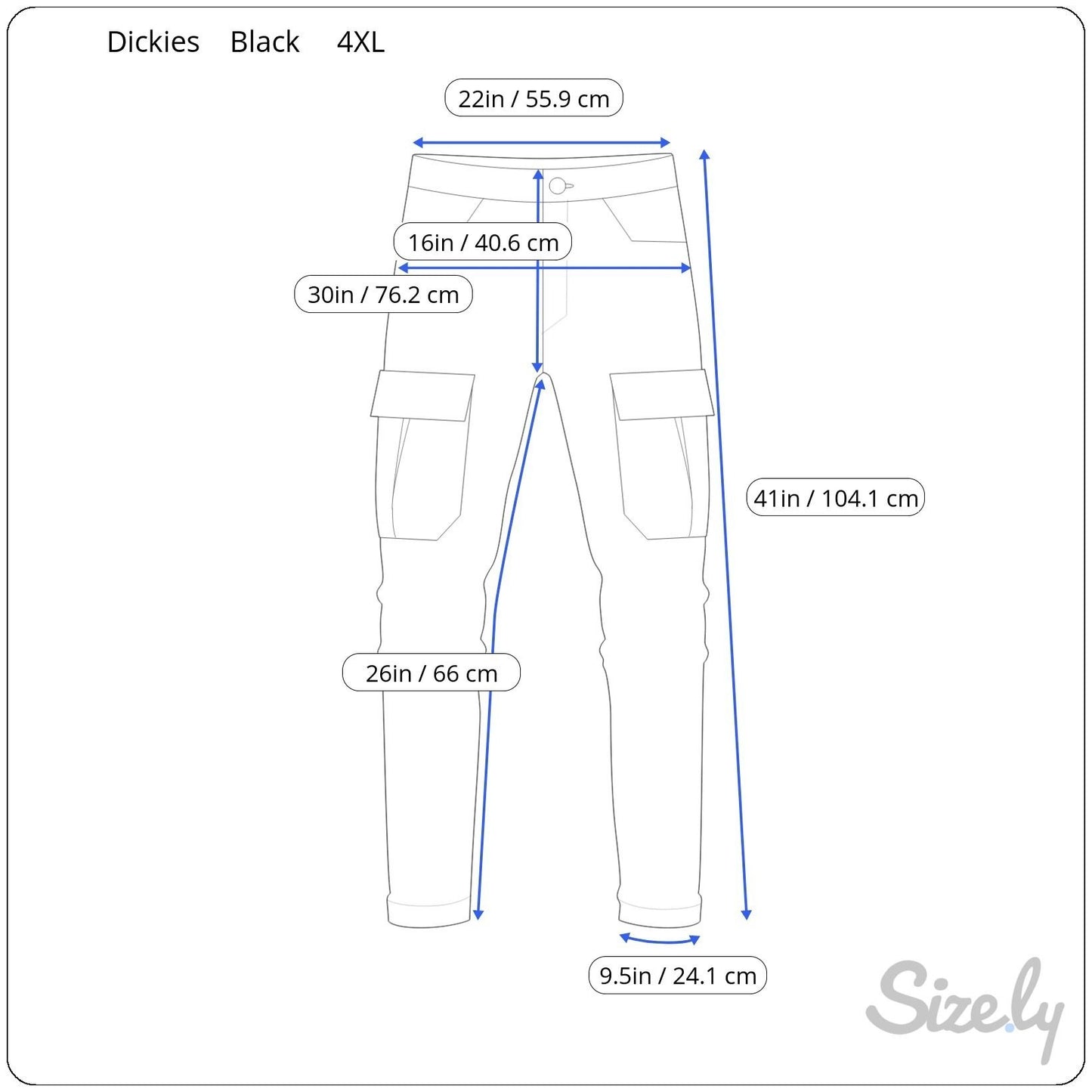 Dickies Mens Black Cargo Elastic Waist Scrub Uniform Pants 850506 BLKZ Style 4XL