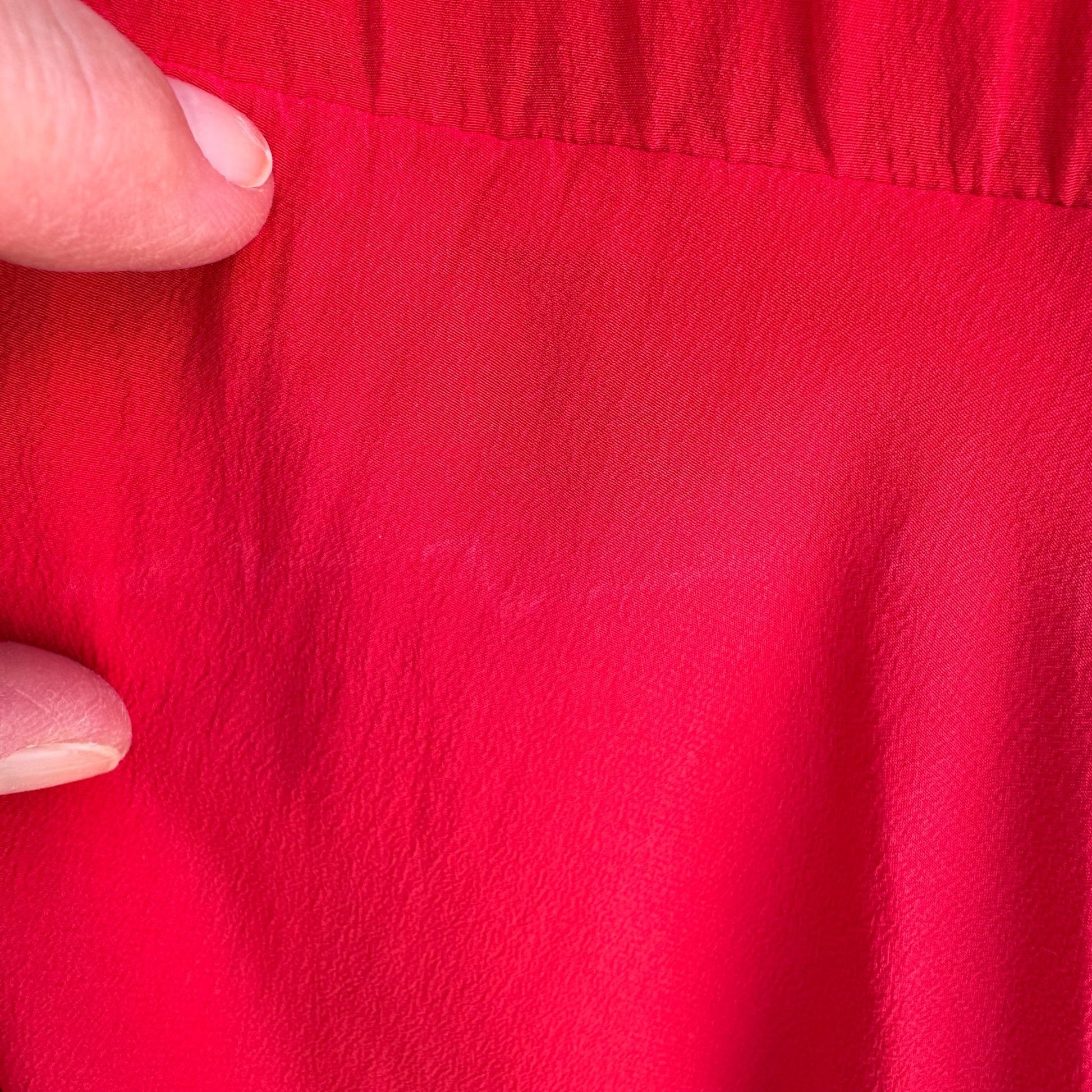 Samantha Stevens Vintage Red Silk Belted Waist Long Sleeve Button Cuffs Dress 4P