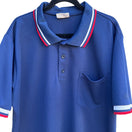 Switch Teamwork Athletic Apparel Vintage Blue Polo Shirt Red White Stripe Collar Sleeve 2XL 2 image