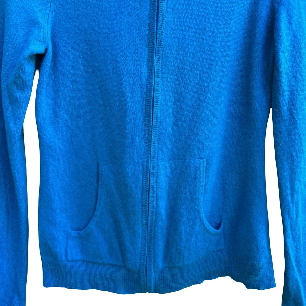 Charter Club 100% Cashmere Quiet Luxury Preppy Zip Hoodie Sweater Turquoise M