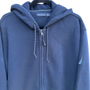 Switch Nautica Vintage Mens Navy Full-Zip Fleece Embroidered Logo Hoodie Sweatshirt XL 2 image