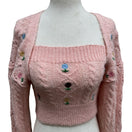 Switch Zara Coquette Cottagecore Cable Knit Floral Embroidered Bolero Arm Warmer Top S 3 image