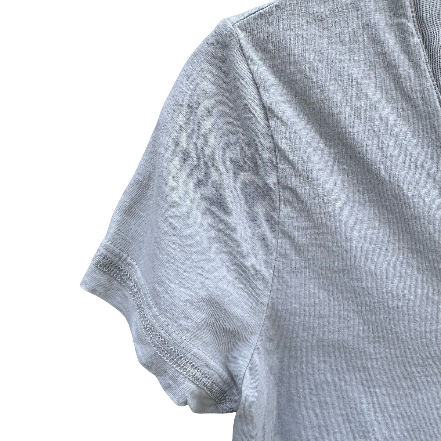 American Giant Womens Gray Supima Cotton V-Neck Short Sleeve T-Shirt Size M USA
