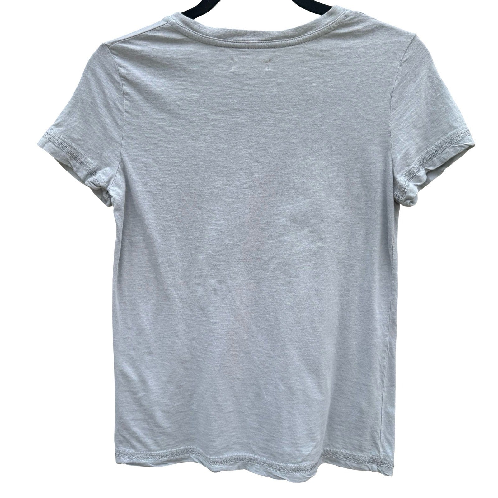 American Giant Womens Gray Supima Cotton V-Neck Short Sleeve T-Shirt Size M USA