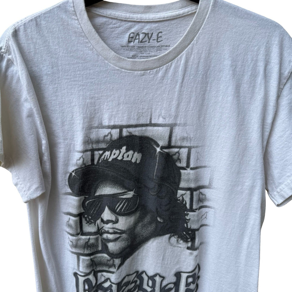 Eazy-E NWA Ruthless Records Compton 90s Hip Hop West Coast Shirt White Mens S