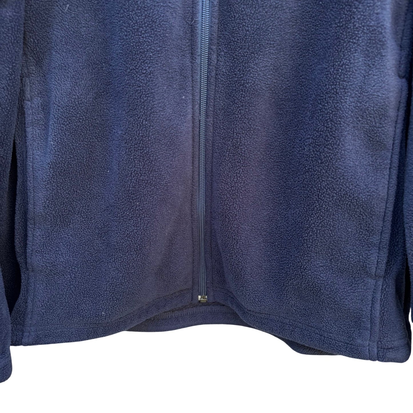 Bass Pro Shops Mens Navy Blue Full Zip Fleece Jacket Outdoor Hiking Size Large