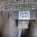 Switch Studio 1940 Womens Plus Size Gray Scoop Neck Two Button Tweed Blazer Jacket 26W 2 image