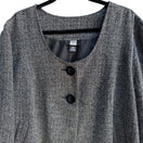 Switch Studio 1940 Womens Plus Size Gray Scoop Neck Two Button Tweed Blazer Jacket 26W 3 image