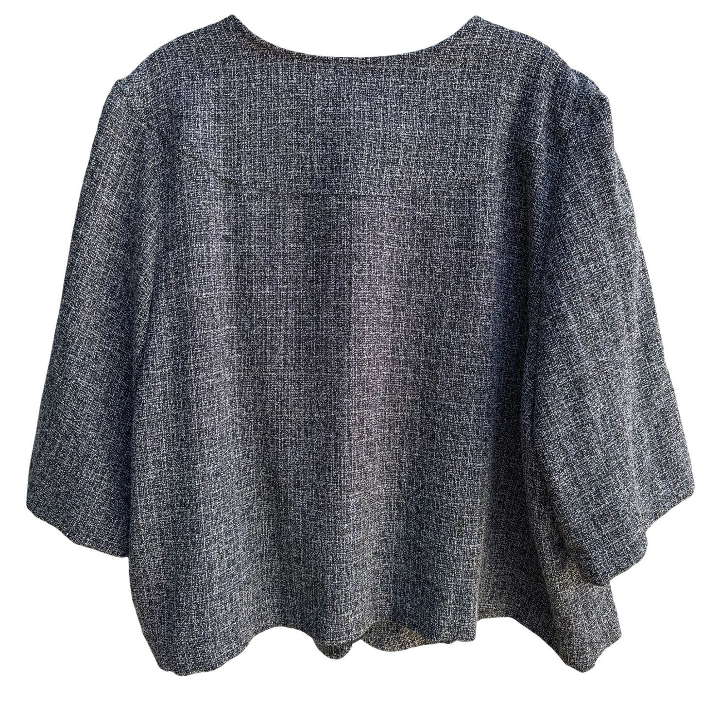 Studio 1940 Womens Plus Size Gray Scoop Neck Two Button Tweed Blazer Jacket 26W