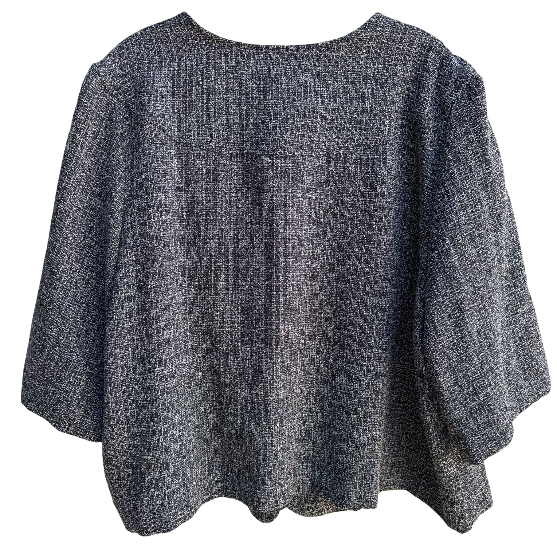 Studio 1940 Womens Plus Size Gray Scoop Neck Two Button Tweed Blazer Jacket 26W