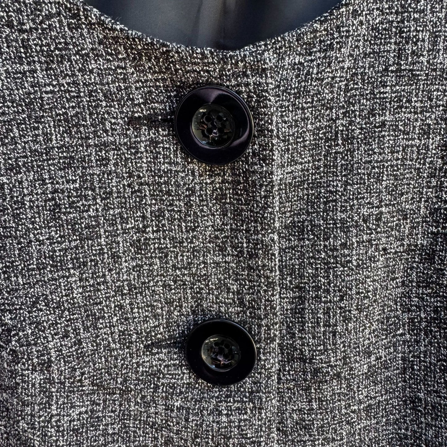 Studio 1940 Womens Plus Size Gray Scoop Neck Two Button Tweed Blazer Jacket 26W