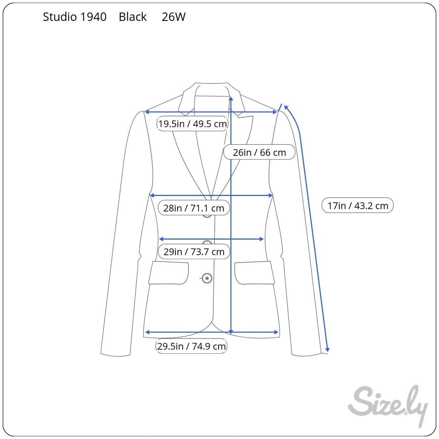 Studio 1940 Womens Plus Size Gray Scoop Neck Two Button Tweed Blazer Jacket 26W