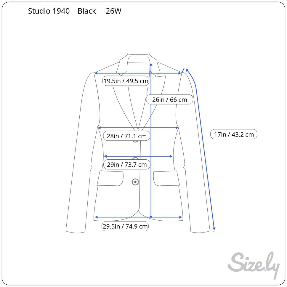 Studio 1940 Womens Plus Size Gray Scoop Neck Two Button Tweed Blazer Jacket 26W