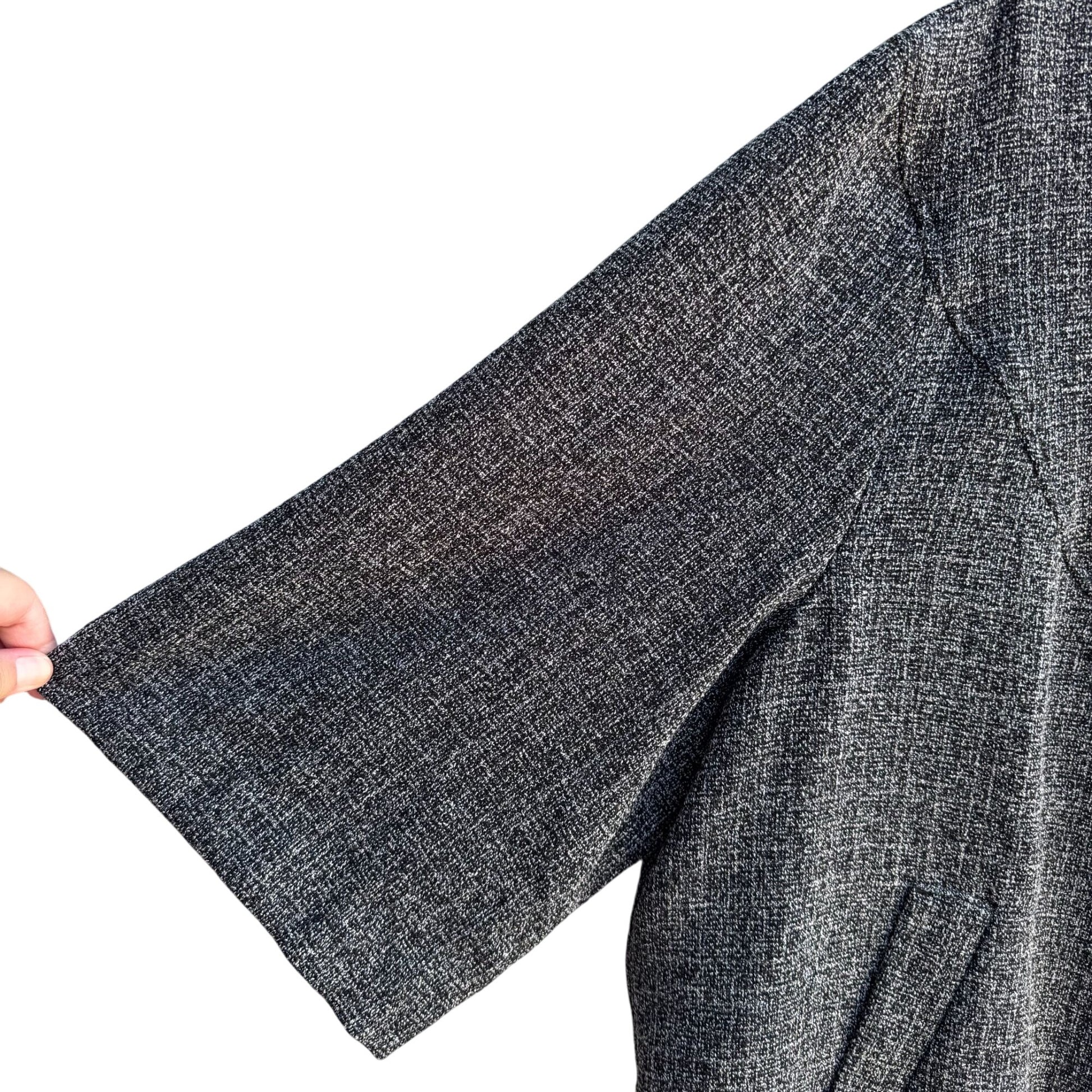 Studio 1940 Womens Plus Size Gray Scoop Neck Two Button Tweed Blazer Jacket 26W