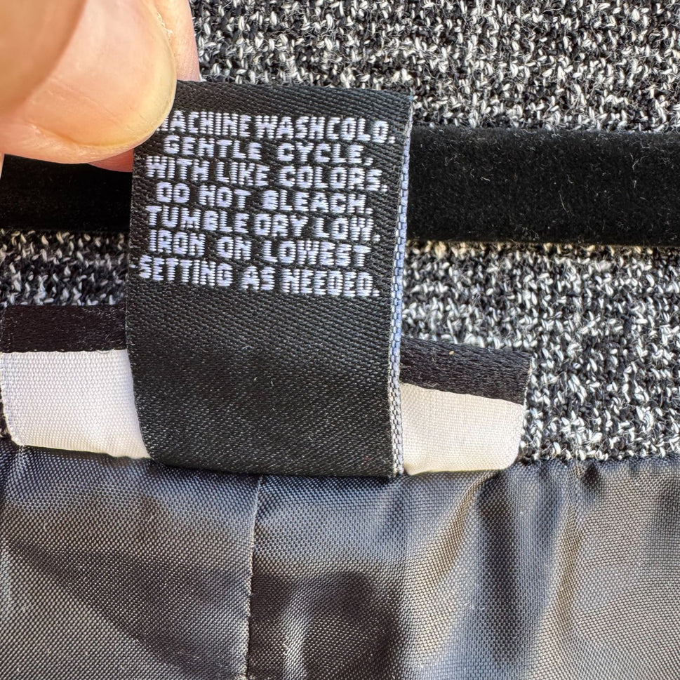 Studio 1940 Womens Plus Size Gray Scoop Neck Two Button Tweed Blazer Jacket 26W