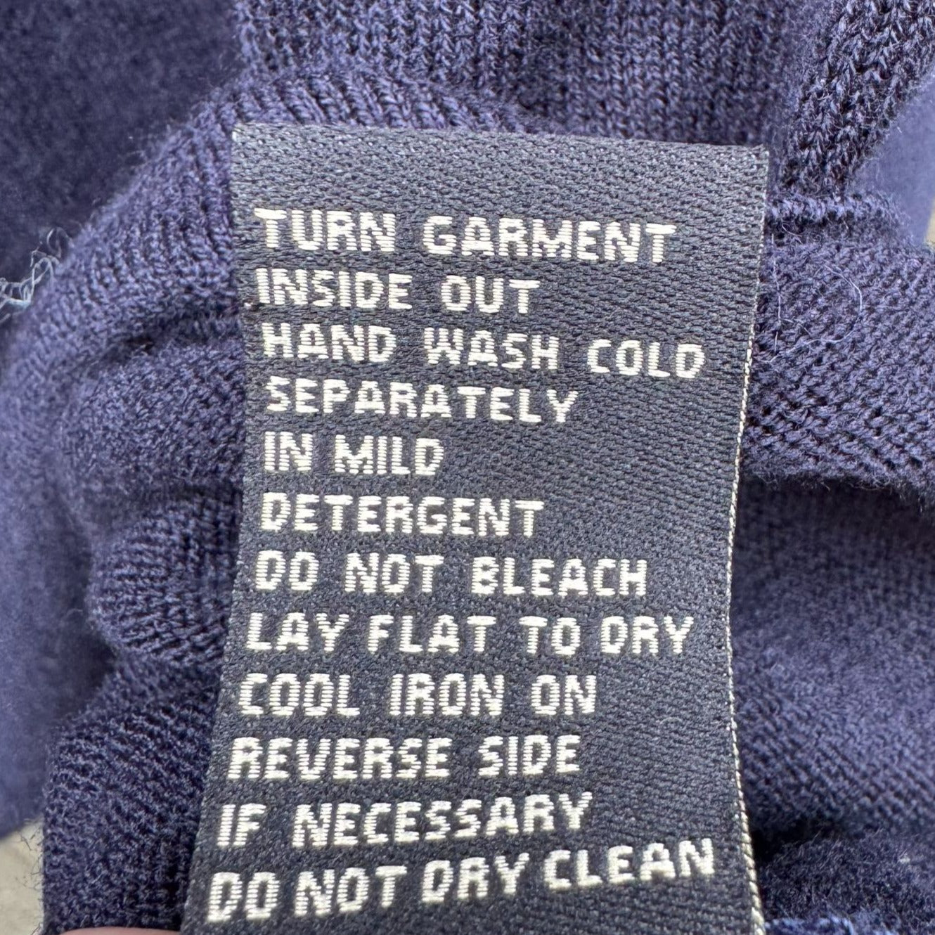 DG 2 Diane Gilman Navy Flowy Chiffon Back Knit Turtleneck Long Sleeve Sweater XS