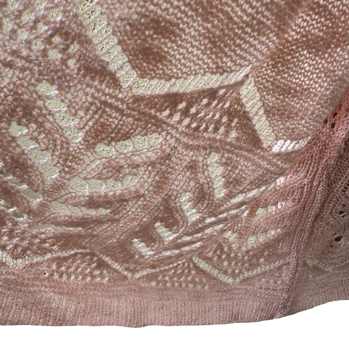 United States Sweaters Boho Crochet Pointelle Open Front Cardigan Pastel XL NEW