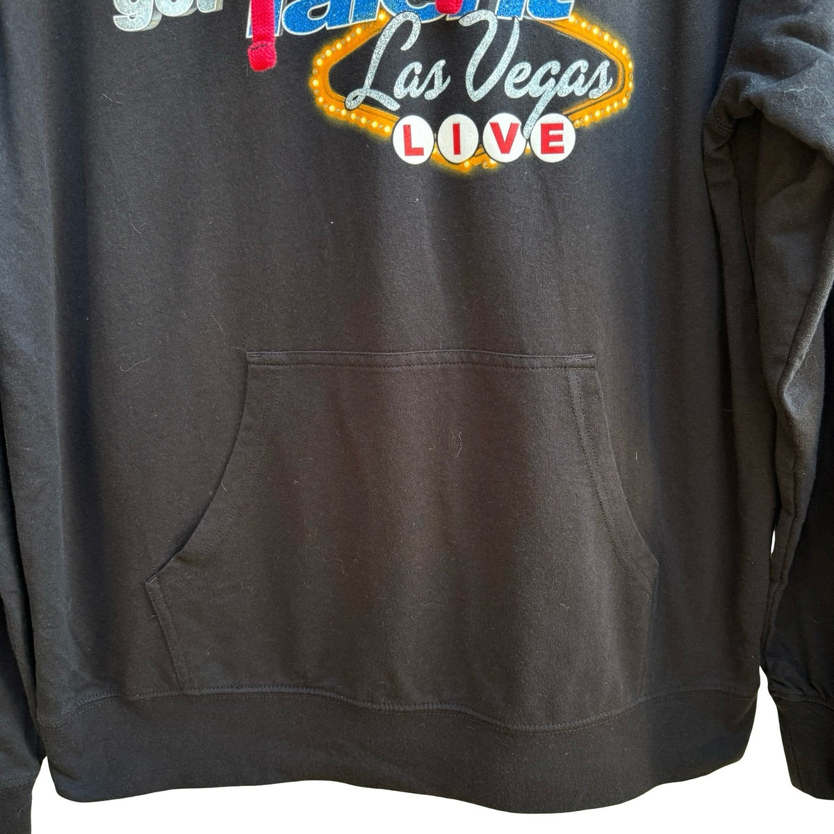 America's Got Talent AGT NBC Las Vegas Live Glitter Graphic Hoodie Mens Black L