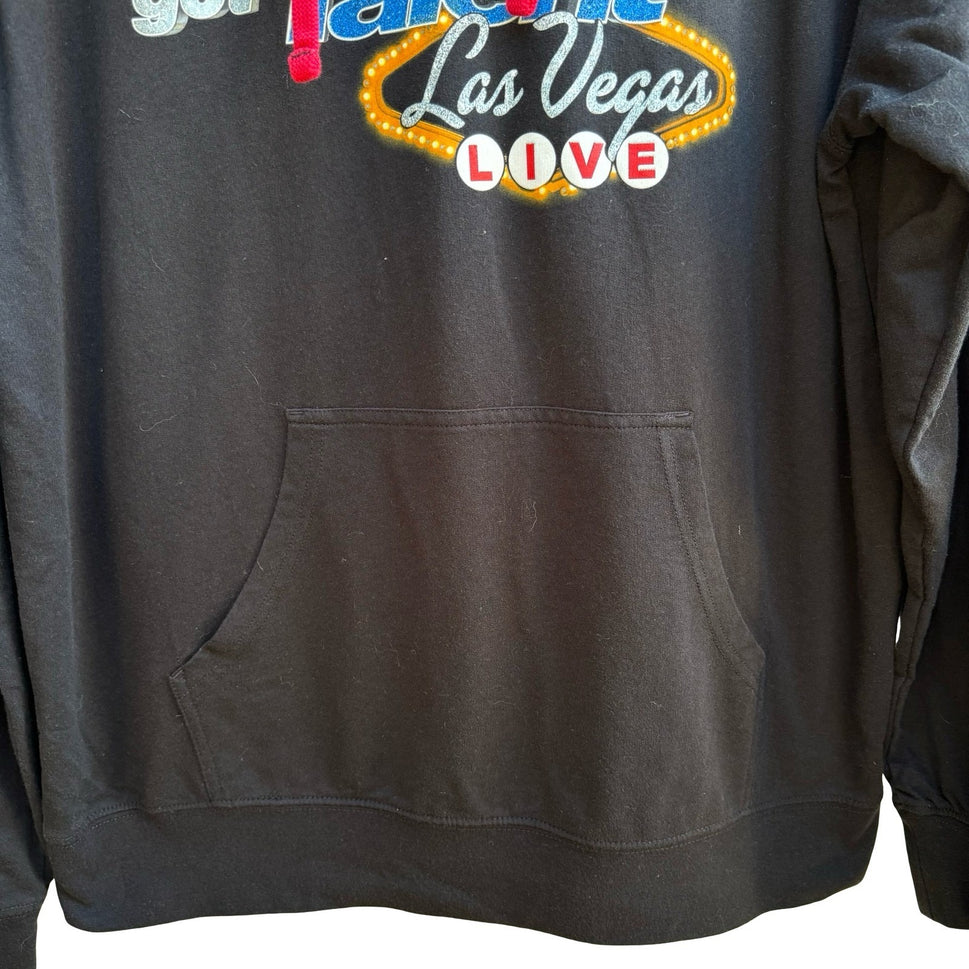 America's Got Talent AGT NBC Las Vegas Live Glitter Graphic Hoodie Mens Black L