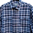 Switch Jachs Mens Blue Plaid Long Sleeve Flannel Cotton Outdoor Grunge Work Shirt Large 2 image