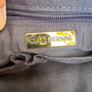 Switch Giani Bernini Womens Navy Leather Tassel Accent Zip Close Crossbody Shoulder Bag 2 image