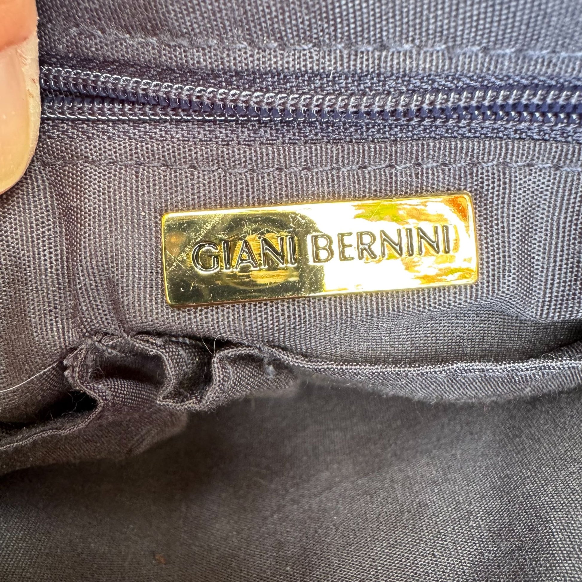 Giani Bernini Womens Navy Leather Tassel Accent Zip Close Crossbody Shoulder Bag