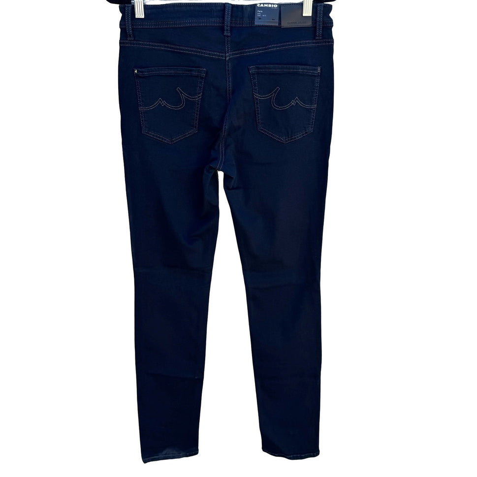 Cambio Jeans Parla Long Luxury Edition Dark Indigo Skinny Jeans Womens 12 NEW
