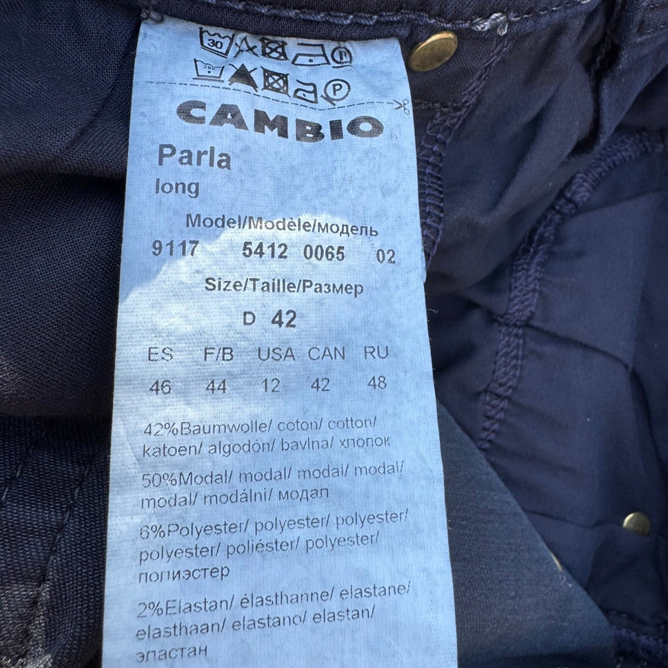 Cambio Jeans Parla Long Luxury Edition Dark Indigo Skinny Jeans Womens 12 NEW