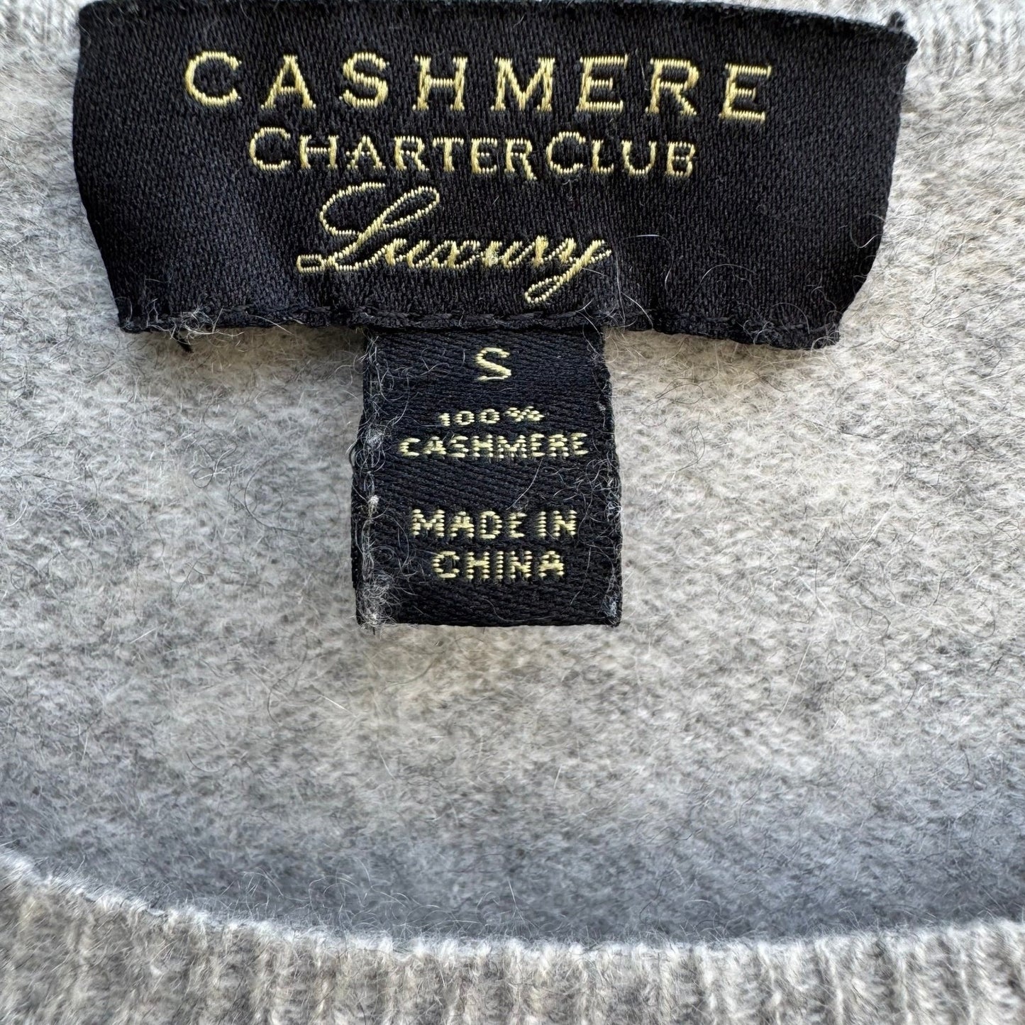 Charter Club Luxury 100% Cashmere Old Money Minimalist Sweater Gray Womens S