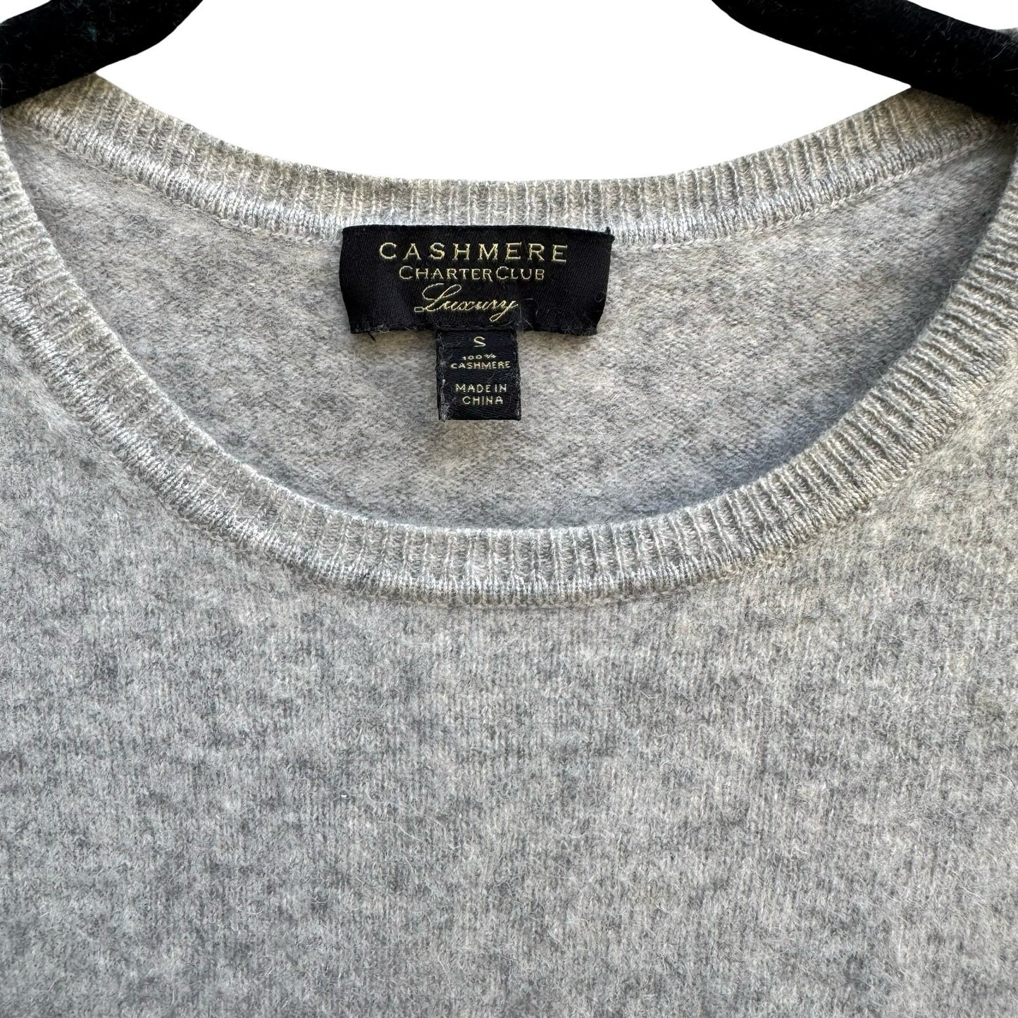 Charter Club Luxury 100% Cashmere Old Money Minimalist Sweater Gray Womens S
