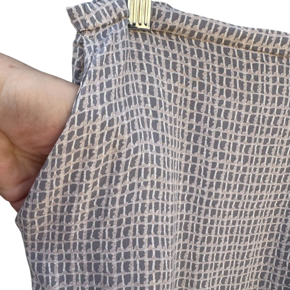 Cherokee Womens Grey White Checkered Lightweight Flowy Drawstring Waist Pants XL